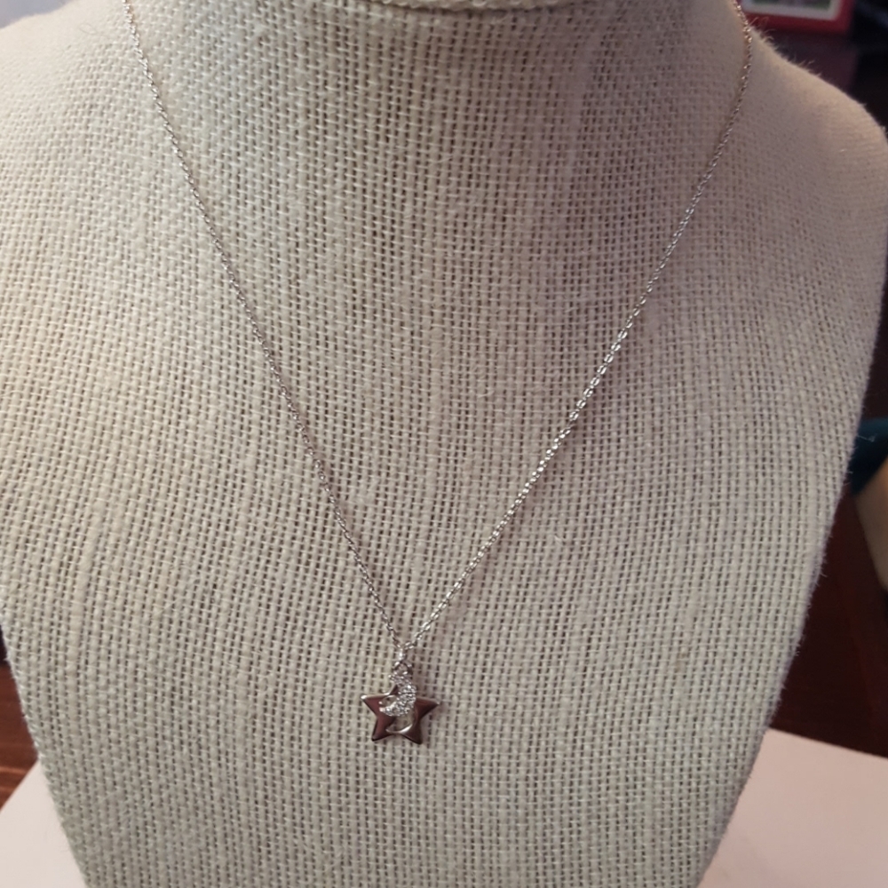 Swarovski Crystal moon and star necklace